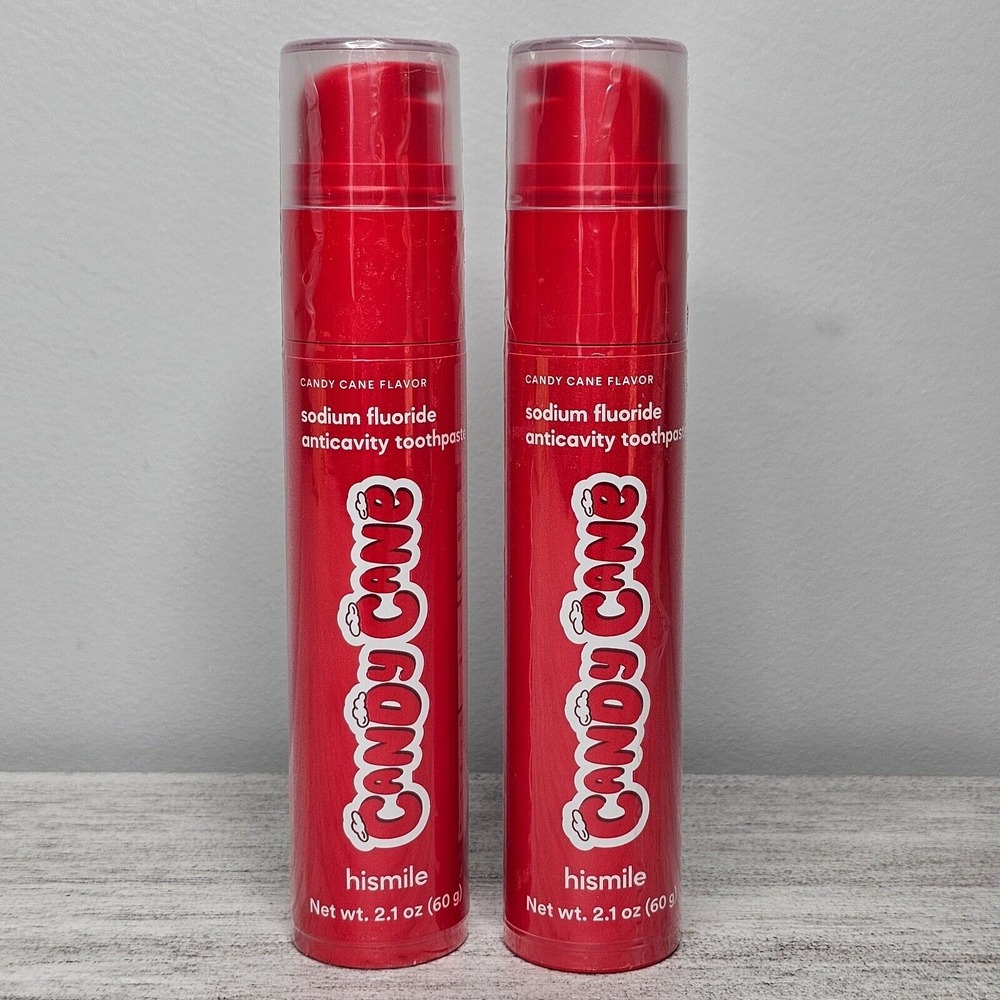 (x2) HISMILE Candy Cane Fluouride Anticavity Toothpaste 2.1 oz Exp 09/26 Sealed